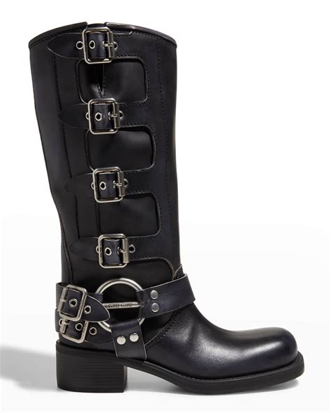 miu buckle boots.